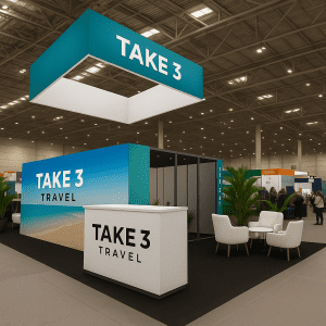 20×20 Orlando Exhibit Rental for Travel Brands