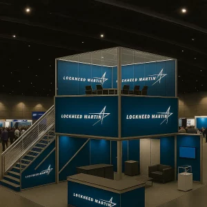 30×30 Orlando Trade Show Exhibit two-story structure with a staircase